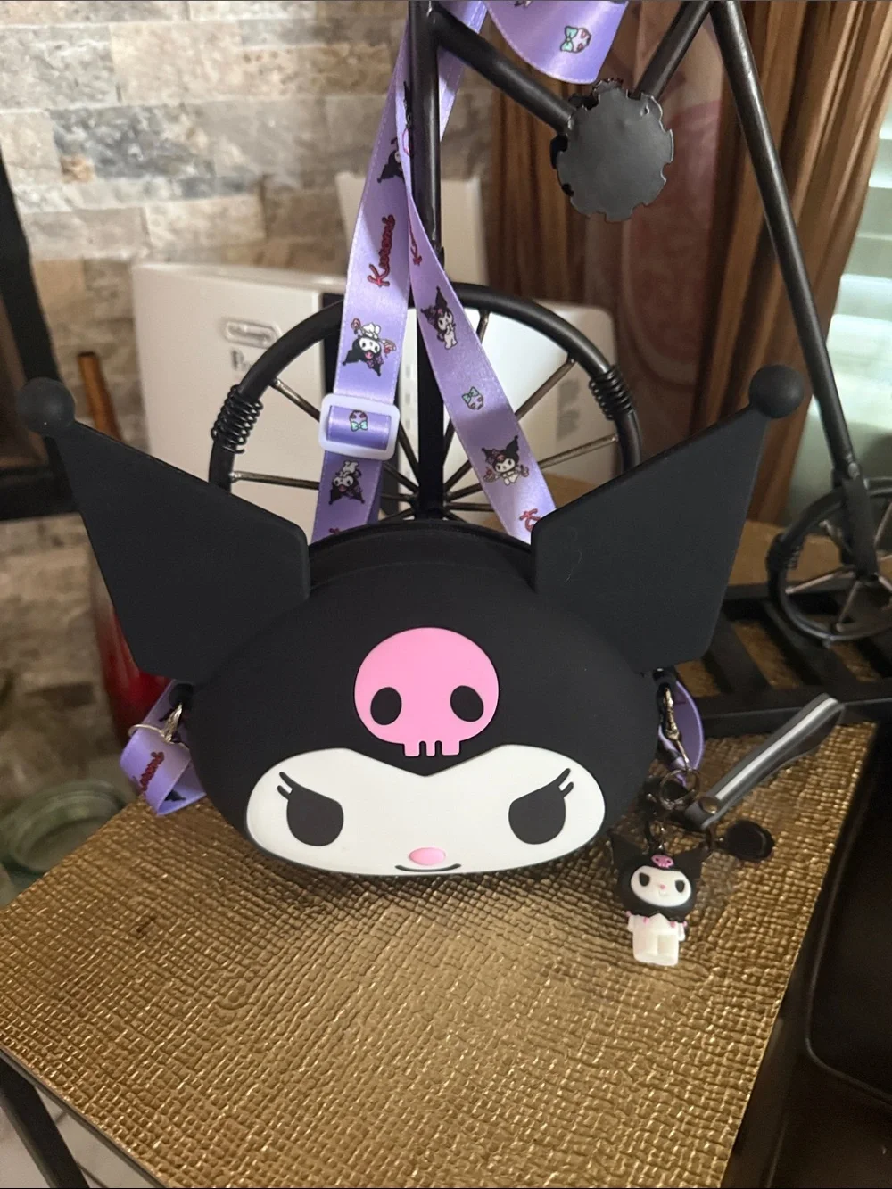 Sanrio Kuromi Black and Purple Kids Crossbody Bag